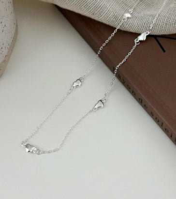 925 Sterling Silver Loving Heart Necklace Simple Temperament Internet Celebrity Necklace