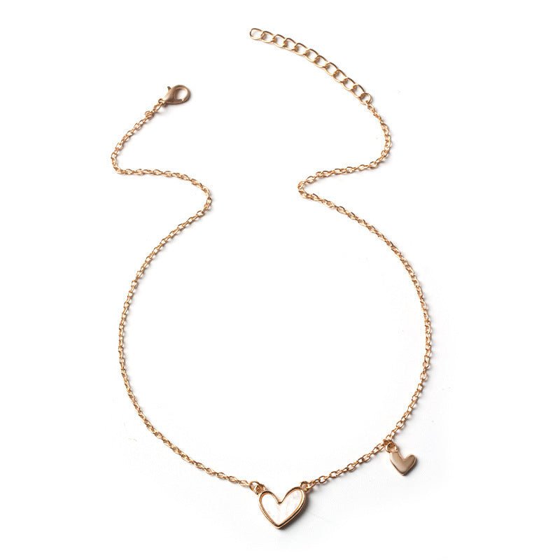Simple Trend Street Snap Acrylic Heart Necklace Clavicle Chain Neck Chain Women